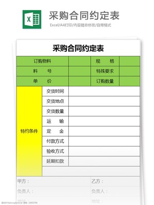 采購合同物料訂購明細表Excel模板設(shè)計與使用指南